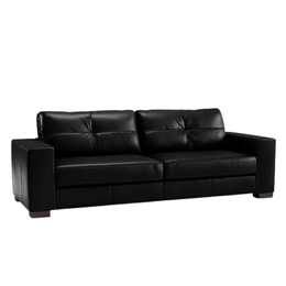 Sofa Domini 2,40m 2 Lugares Couro Legitimo Sherwood Preto principal